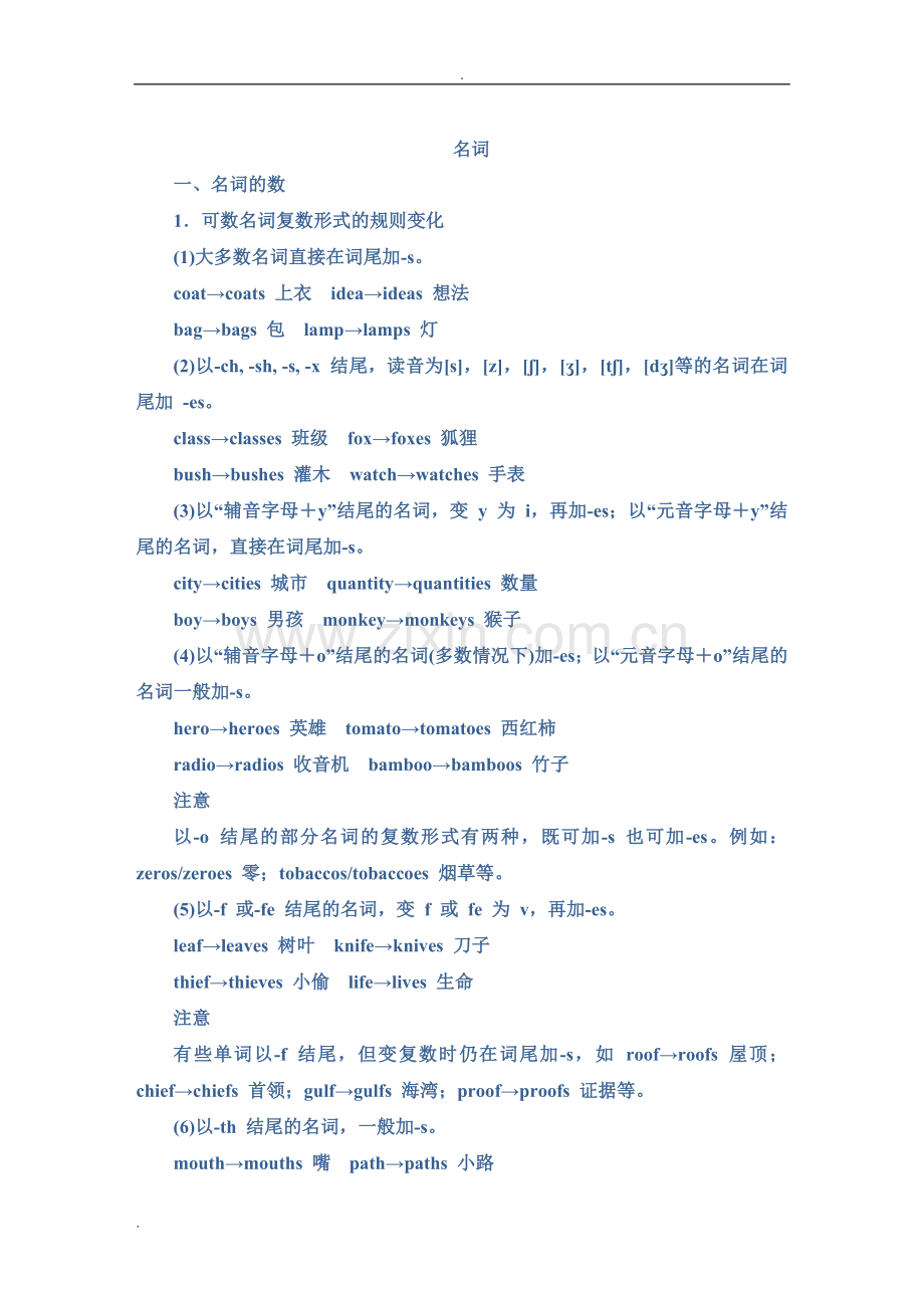 高考名词专题以及习题和详细讲解超详细.doc_第1页