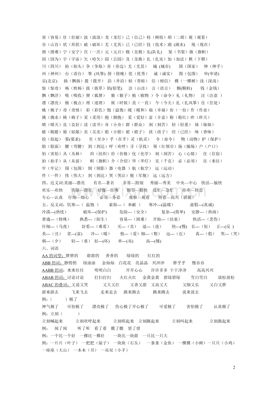 二年级上册语文复习知识点(很全面-推荐).doc_第2页