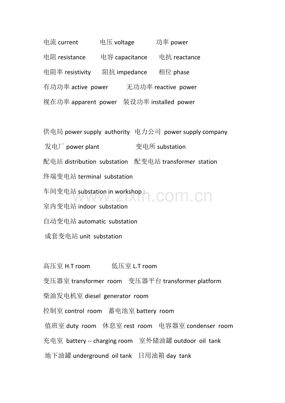 电气专业英语词汇.doc_第1页