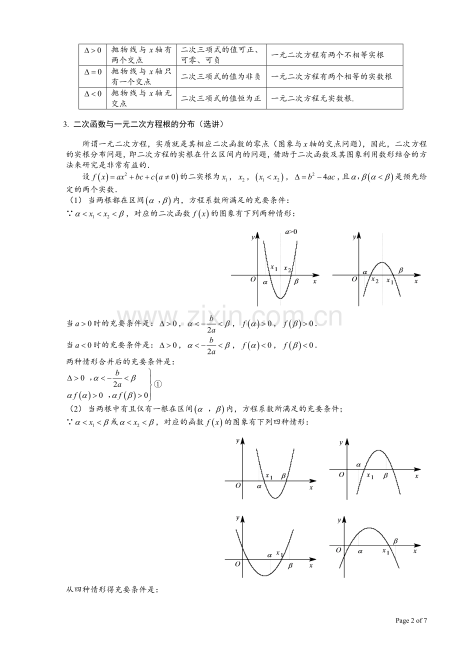 二次函数与方程、不等式综合.doc_第2页