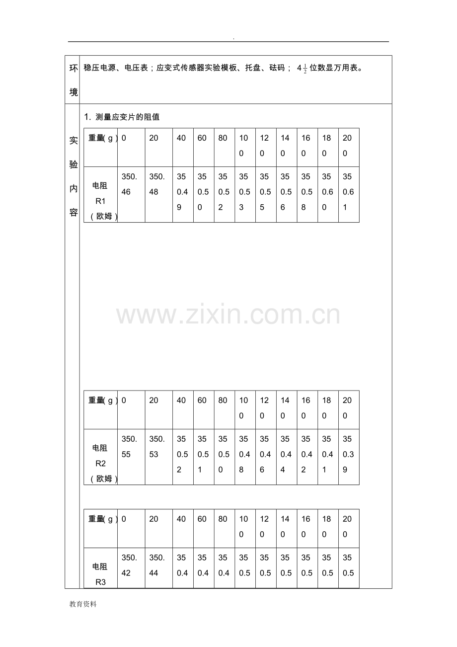 应变片单臂电桥性能实验.doc_第2页