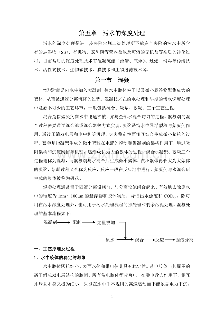 第五章-污水的深度处理.doc_第1页