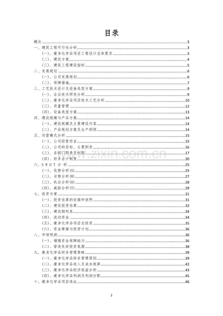 瘦身化学品行业商业计划书.docx_第2页