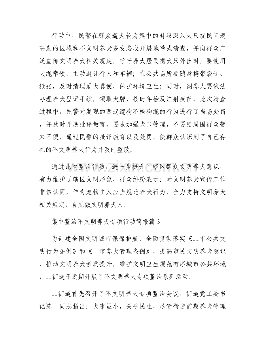 集中整治不文明养犬专项行动简报模板8篇.docx_第2页