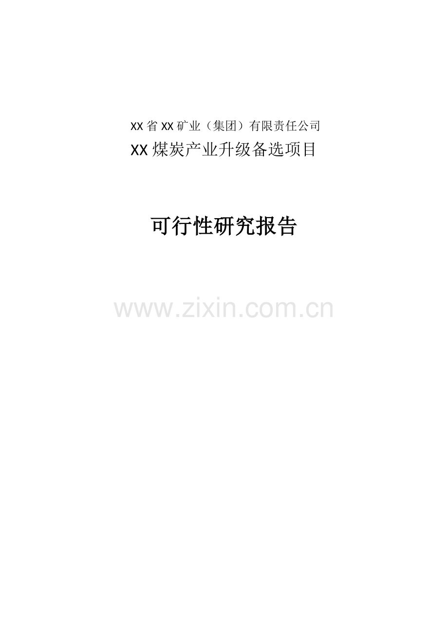 煤炭产业升级备选项目可行性研究报告.docx_第1页