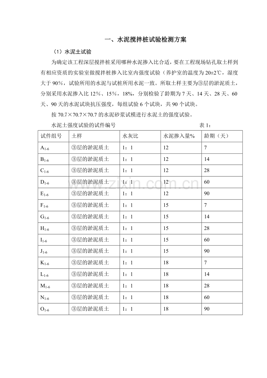 水泥搅拌桩试验检测方案及检测计划.doc_第1页