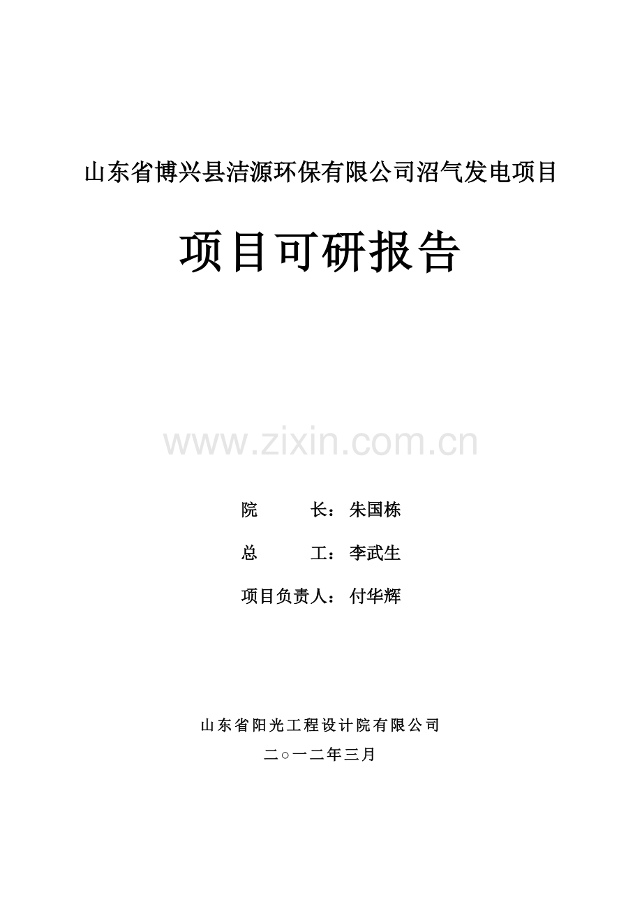 山东省博兴县洁源环保有限公司沼气发电工程可行性研究报告.doc_第2页