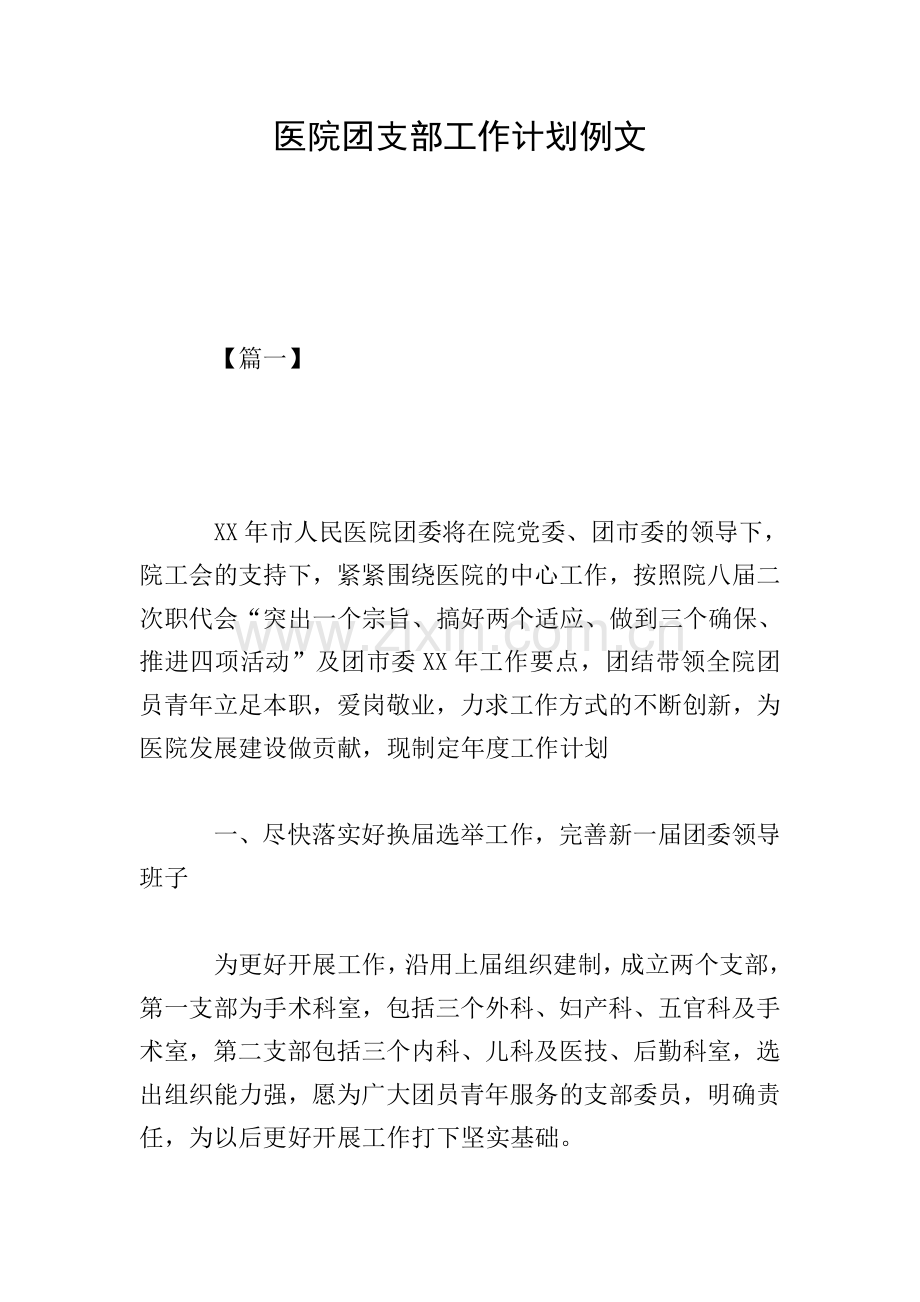 医院团支部工作计划例文.doc_第1页