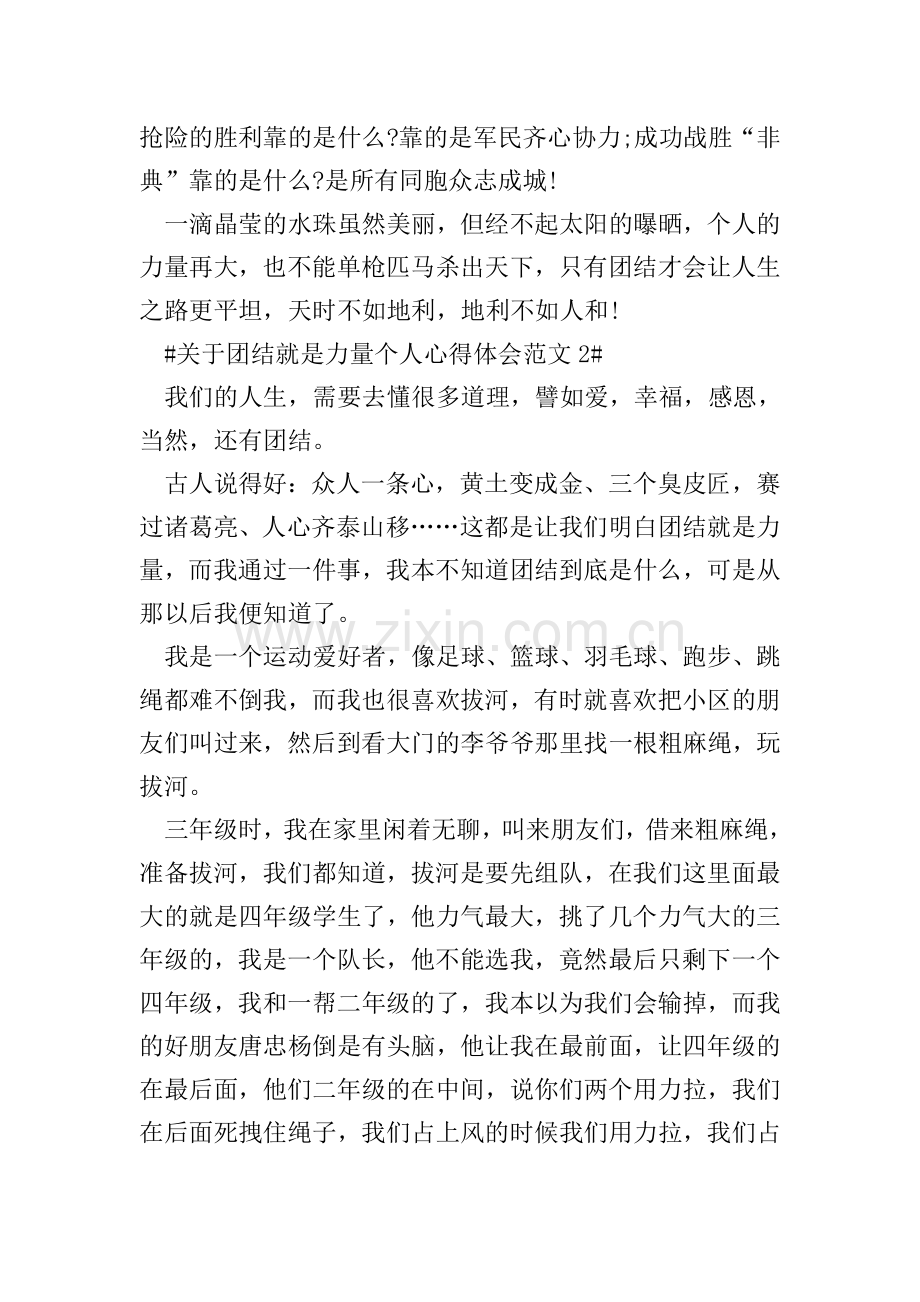 关于团结就是力量个人心得体会.doc_第2页