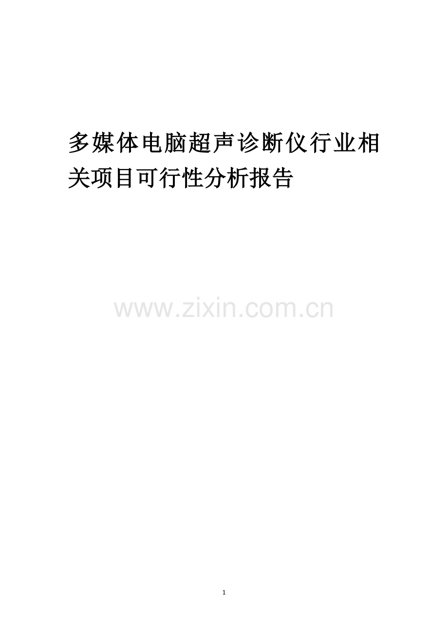 多媒体电脑超声诊断仪行业可行性研究报告.docx_第1页