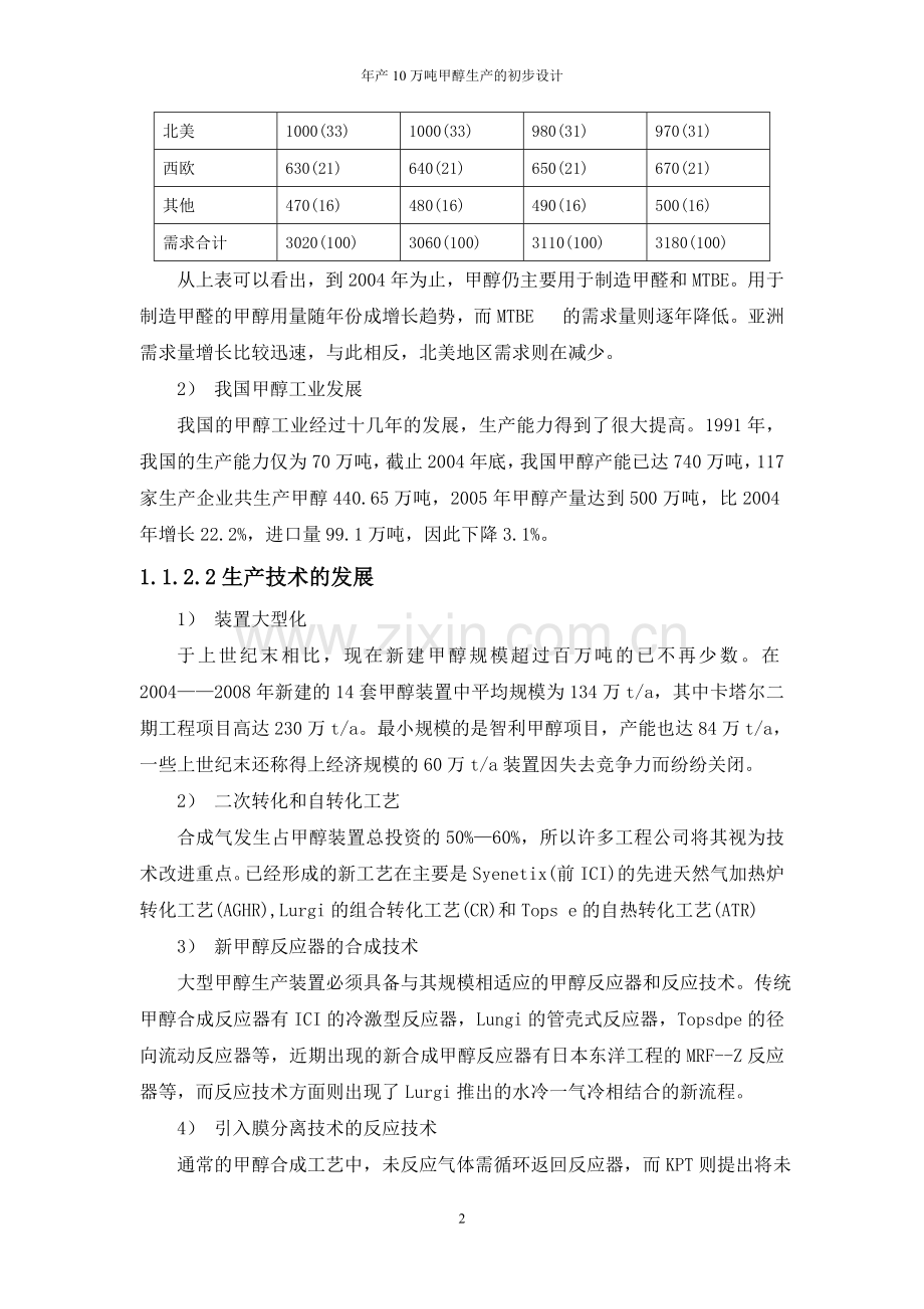 年产10万吨甲醇初步设计——课程设计.doc_第2页