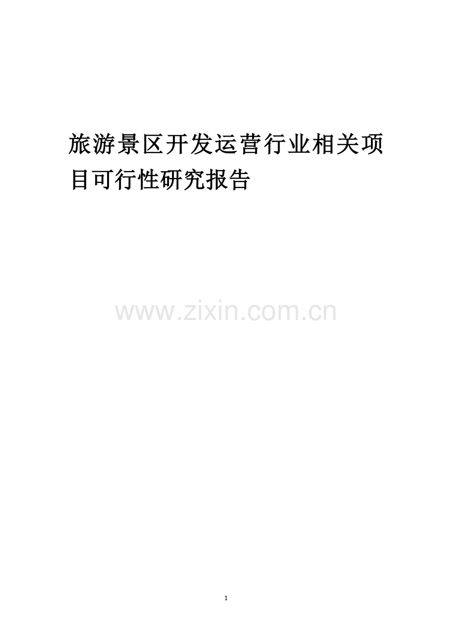旅游景区开发运营行业相关项目可行性分析报告.docx_第1页