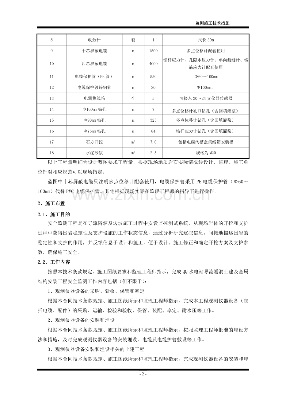 导流隧洞和边坡监测工程施工技术措施.doc_第2页