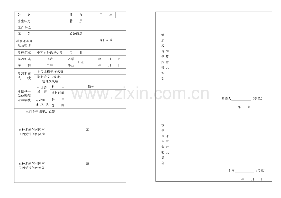 学位申请与审批表.doc_第2页