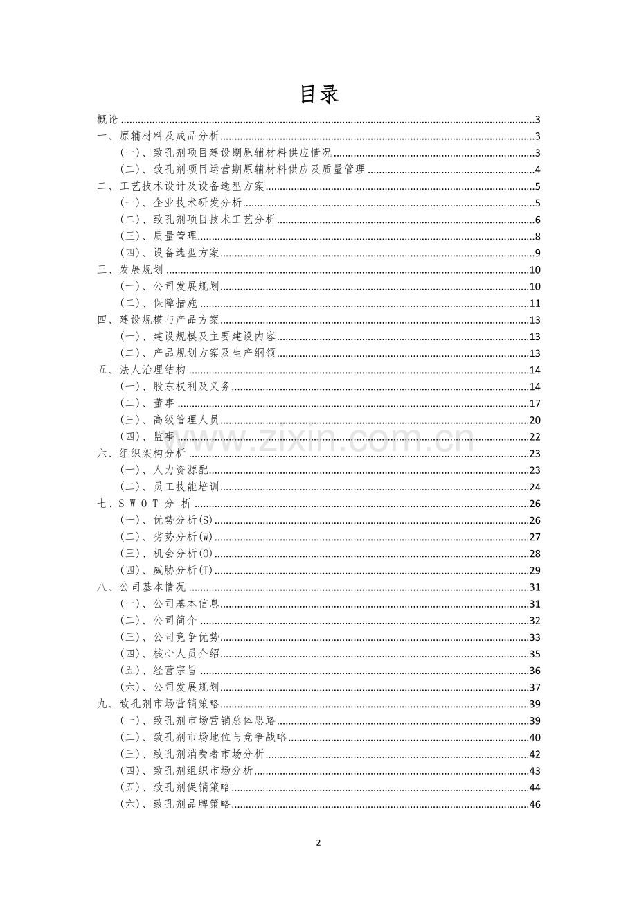 致孔剂行业相关项目可行性分析报告.docx_第2页