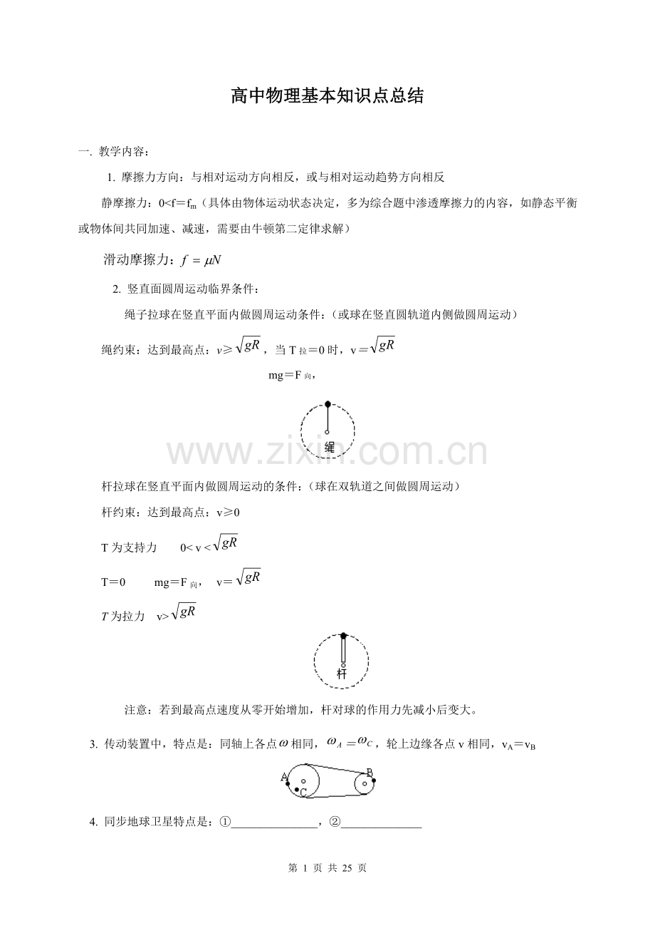 2018年高三人教版高中物理一轮复习基本知识点总结.doc_第1页