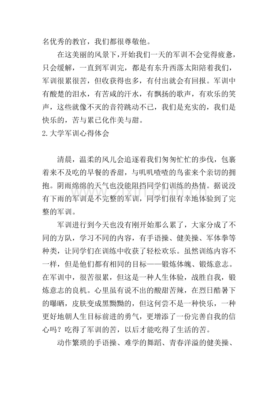 大学军训心得体会(摘选10篇).doc_第2页