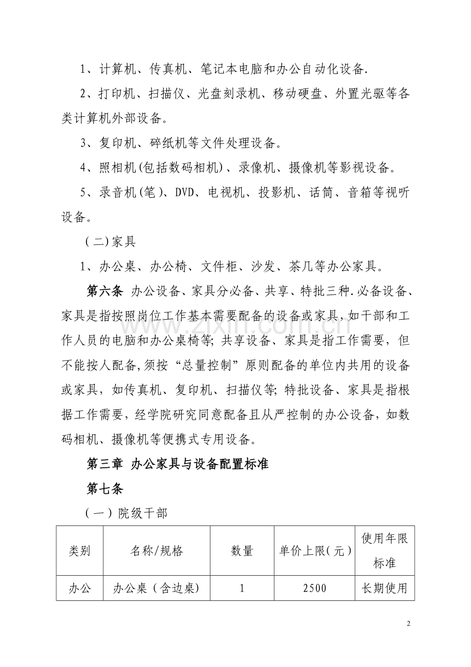 办公设备、家具配置管理规定.doc_第2页