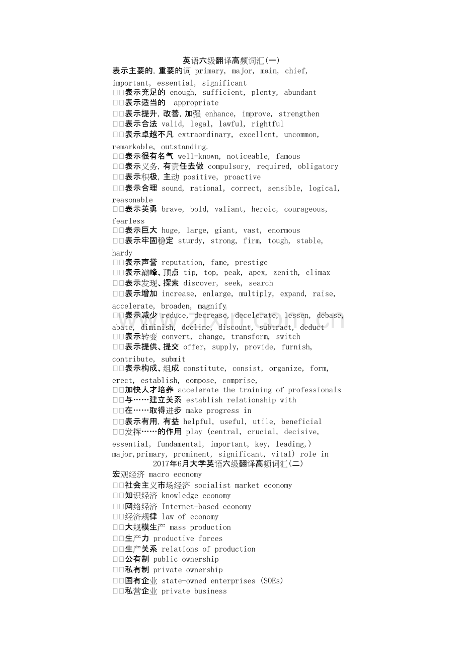 英语六级翻译高频词汇.pdf_第1页