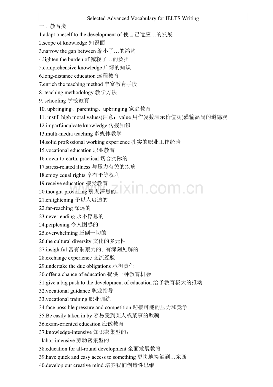 雅思写作高级词汇.doc_第1页