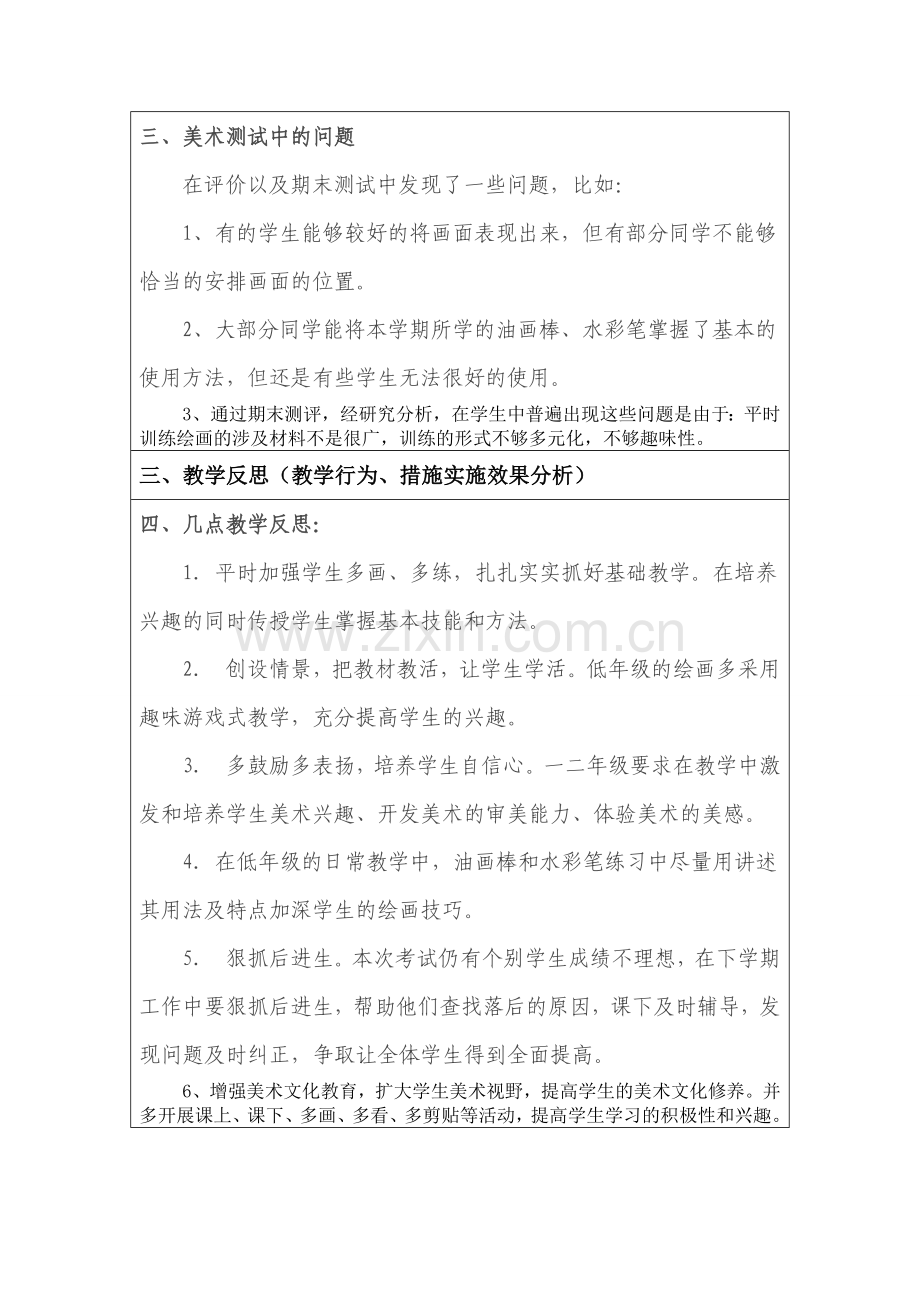 教学质量分析一年级美术.doc_第2页