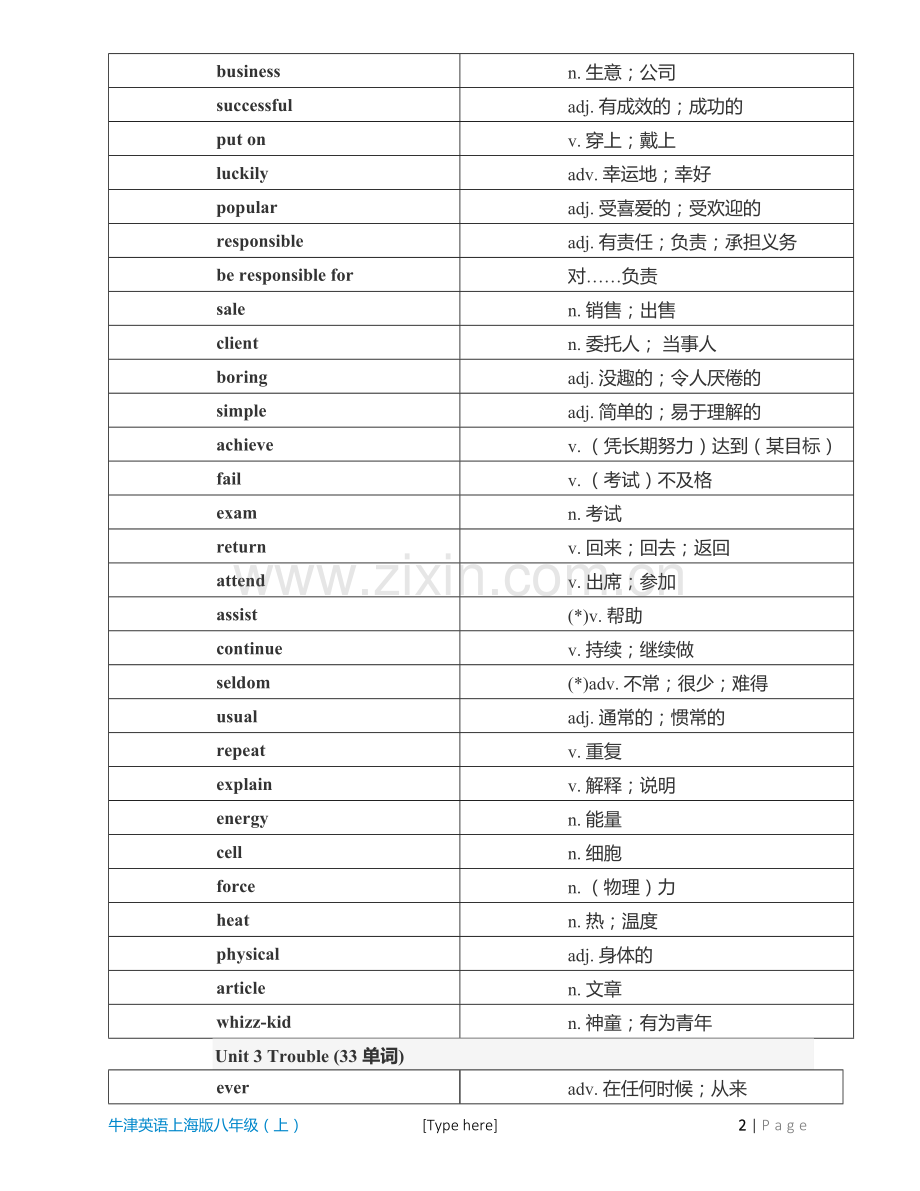 牛津英语上海版八年级(上)家默单词表.doc_第2页