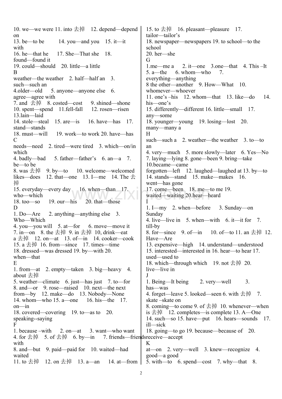 云南省初中毕业生英语学业水平考试附加卷训练答案.doc_第2页