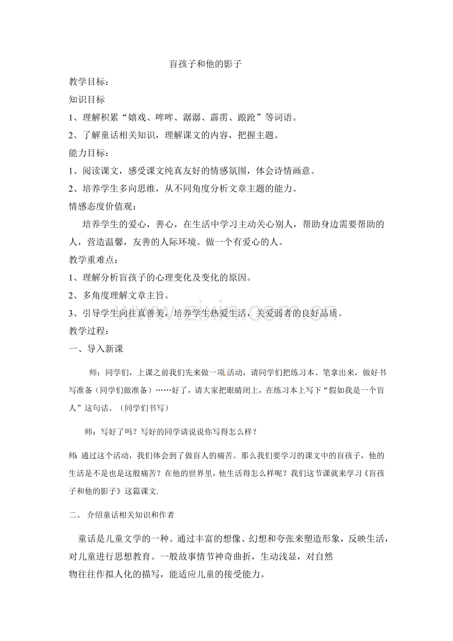 盲孩子和它的影子.doc_第1页