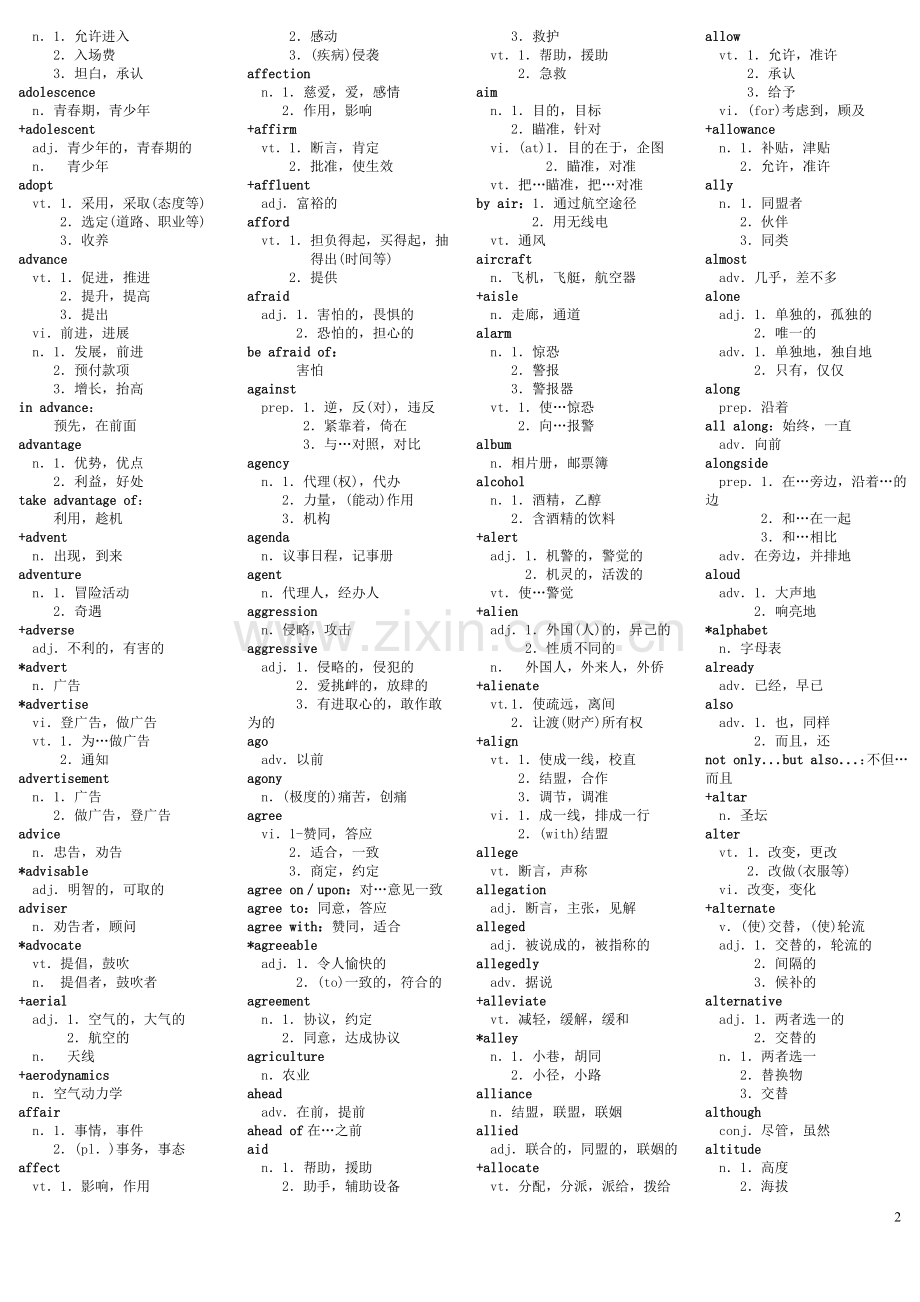 全国职称英语考试词汇表-打印版.doc_第2页