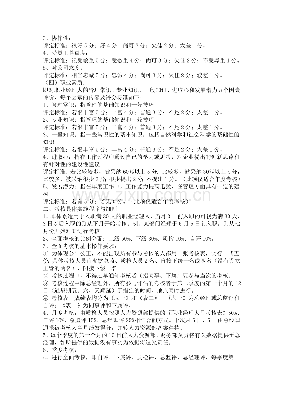 餐饮职业经理人考核标准.doc_第2页