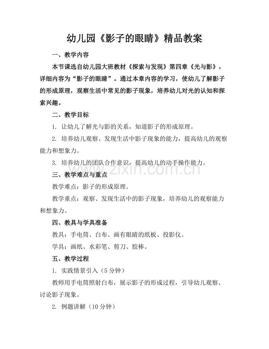 幼儿园《影子的眼睛》教案.docx_第1页