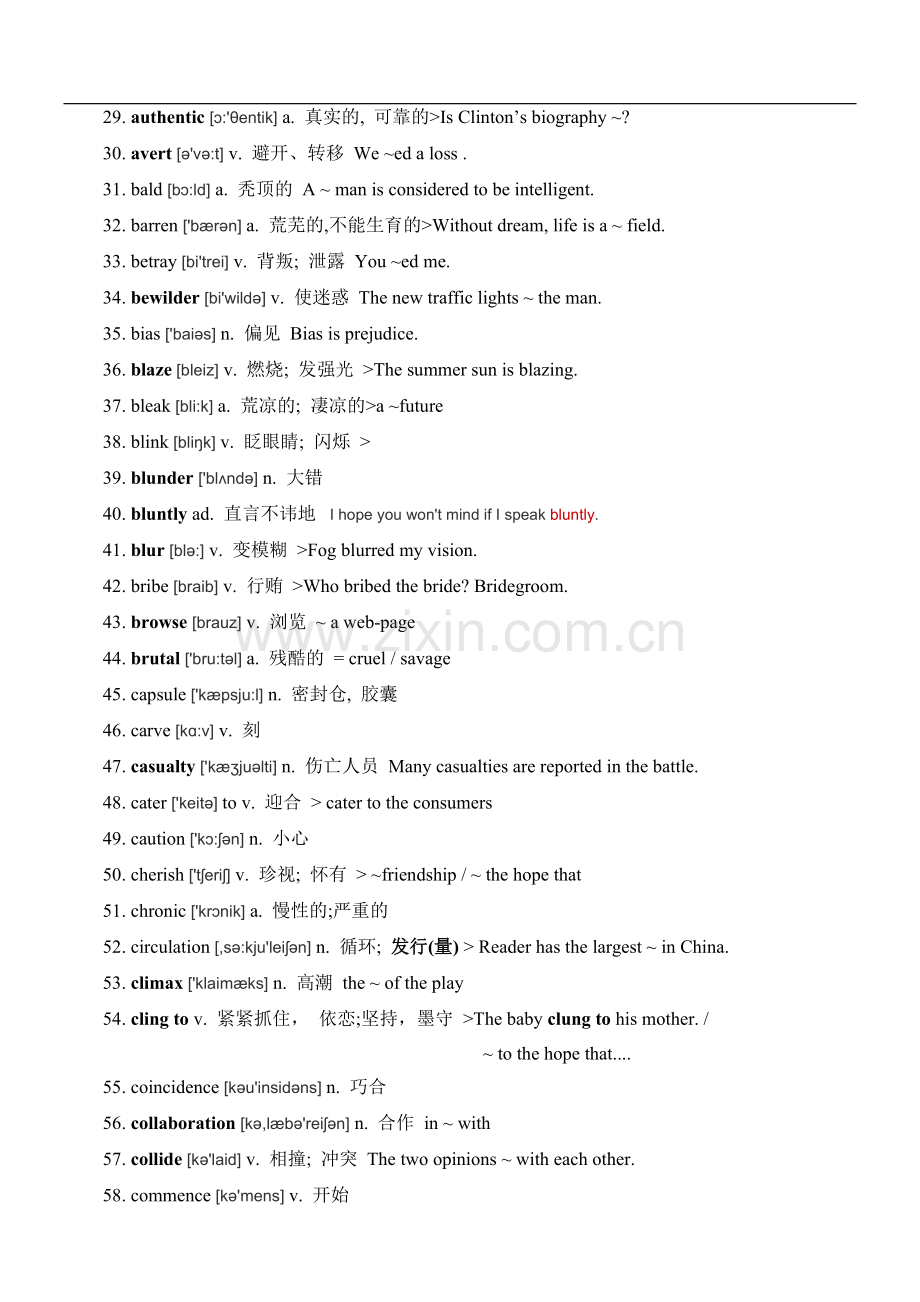 六级考试必背高频词汇(含音标例句).doc_第2页