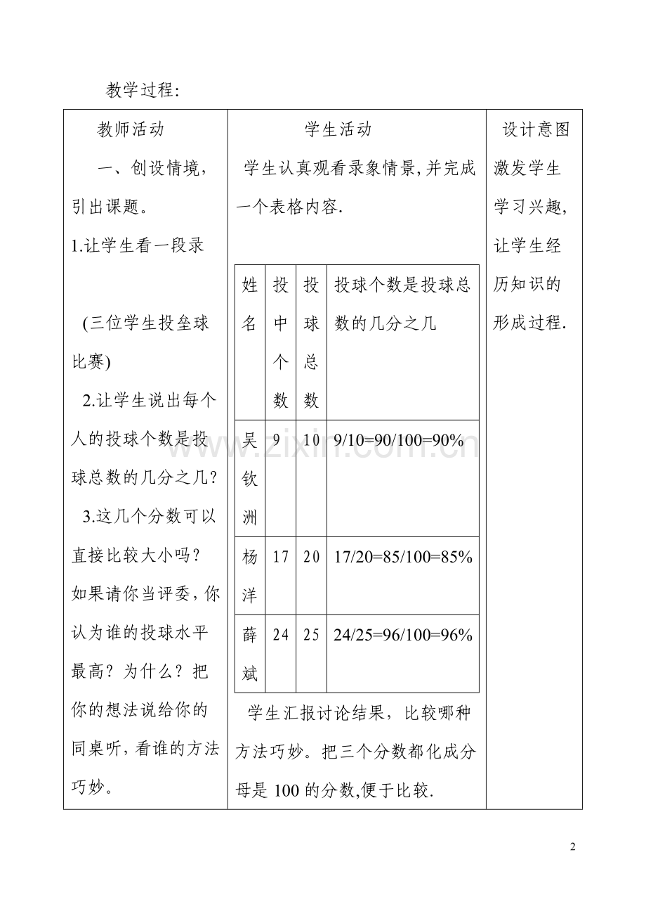 百分数的意义和写法以成教案.doc_第2页