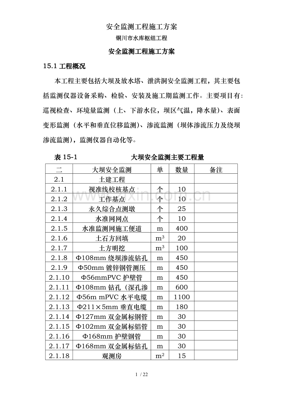 安全监测工程施工方案.docx_第1页