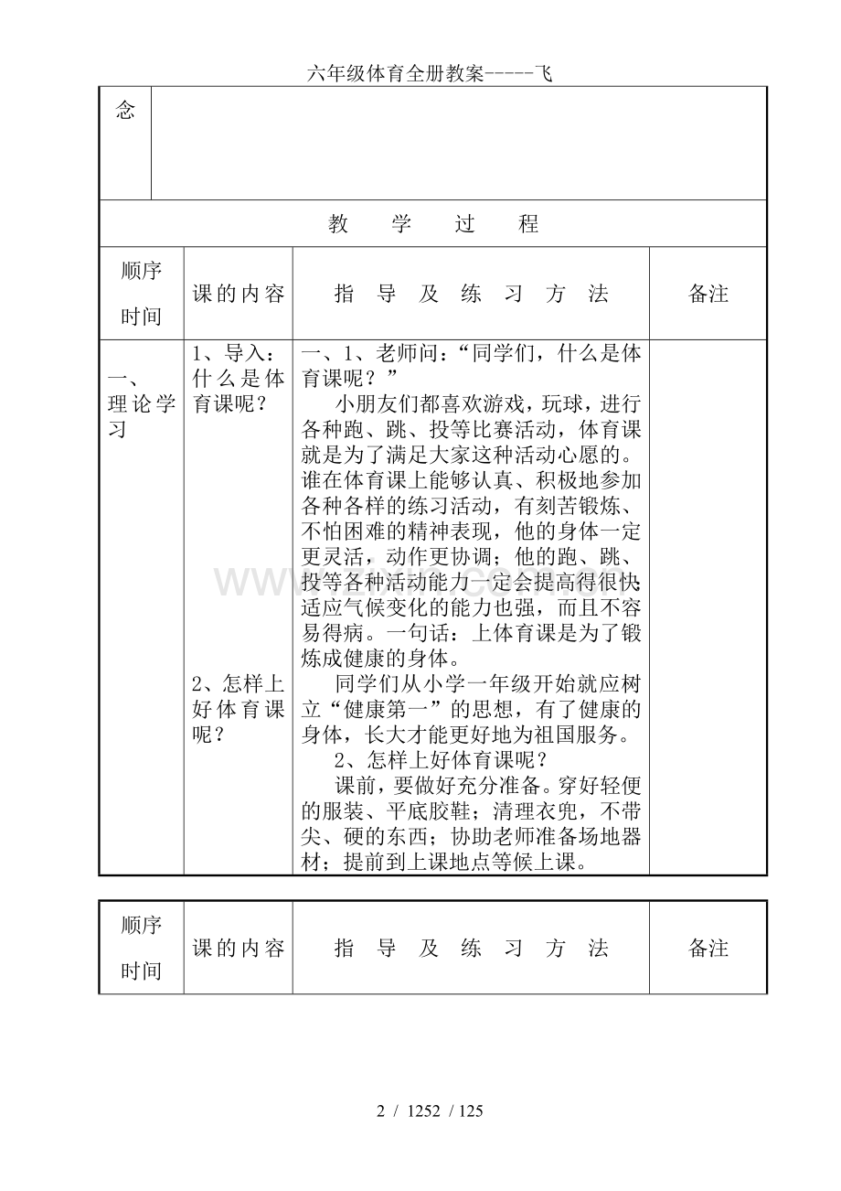 六年级体育全册教案-----飞.doc_第2页