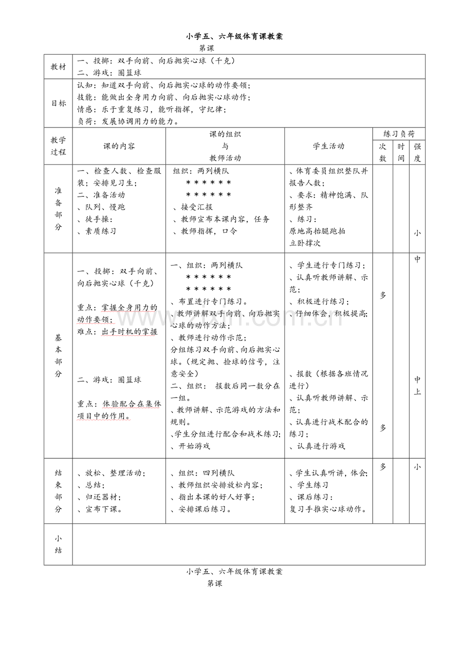 人教版小学五、六年级体育教案.doc_第1页