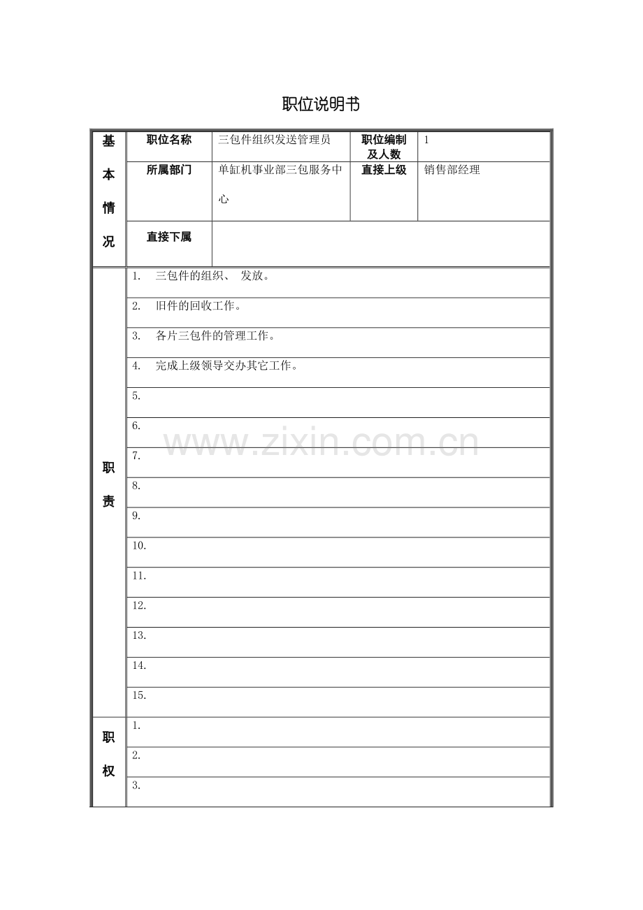 三包件组织发送管理员岗位说明书.doc_第2页