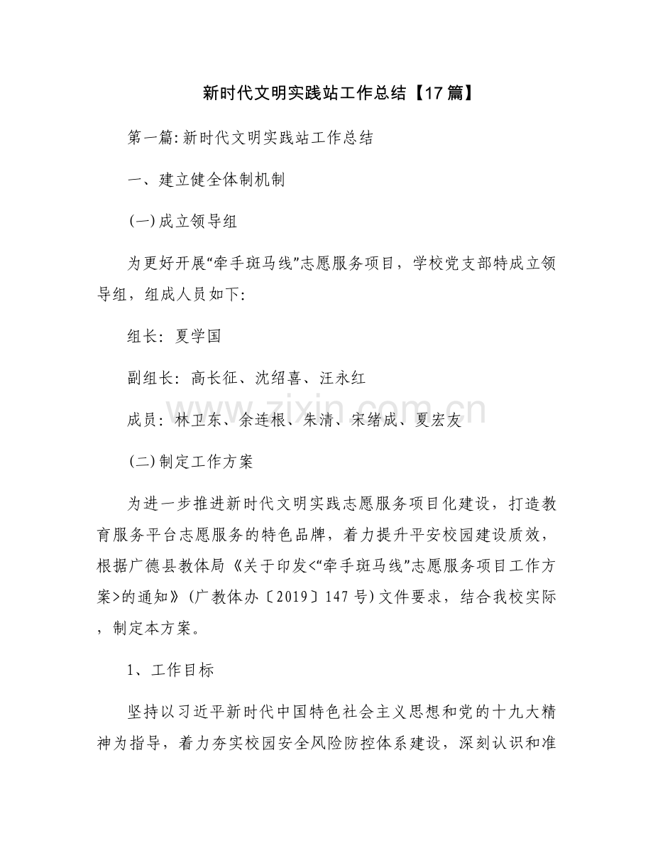 新时代文明实践站工作总结【17篇】.docx_第1页