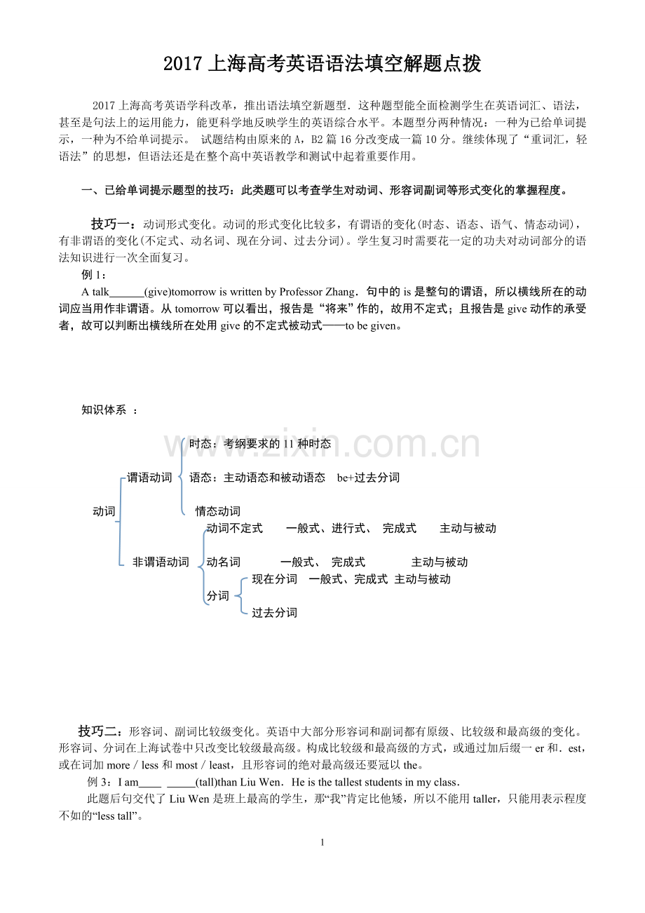 2017上海高考英语语法填空解题点拨.doc_第1页