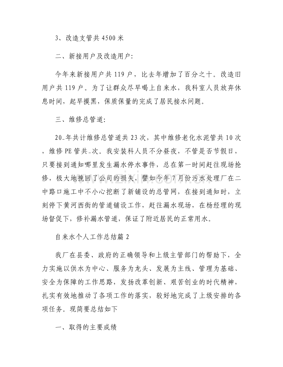 自来水个人工作总结(通用16篇).docx_第2页
