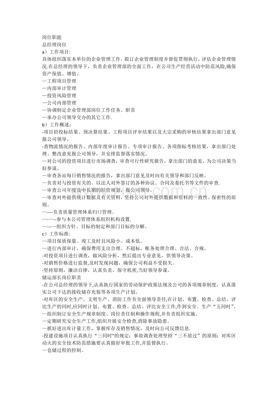 化工厂管理制度(岗位职责篇).docx_第1页