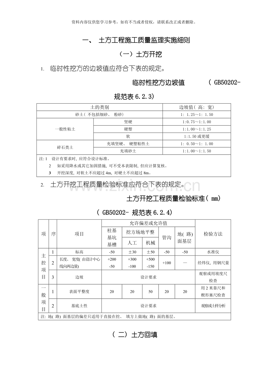 土方工程施工质量监理实施细则手册模板.doc_第1页