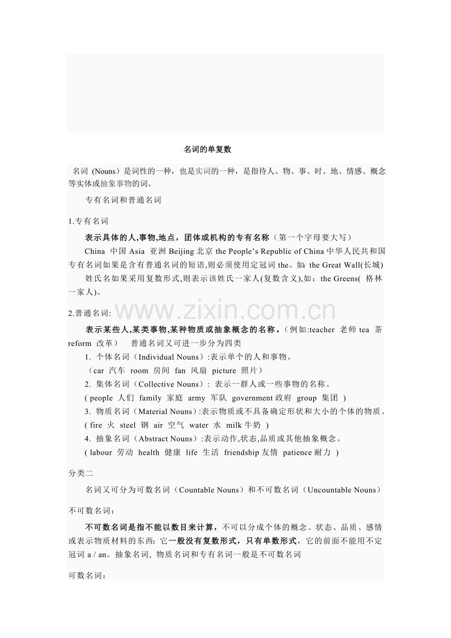 名词单复数变化及练习题.doc_第1页
