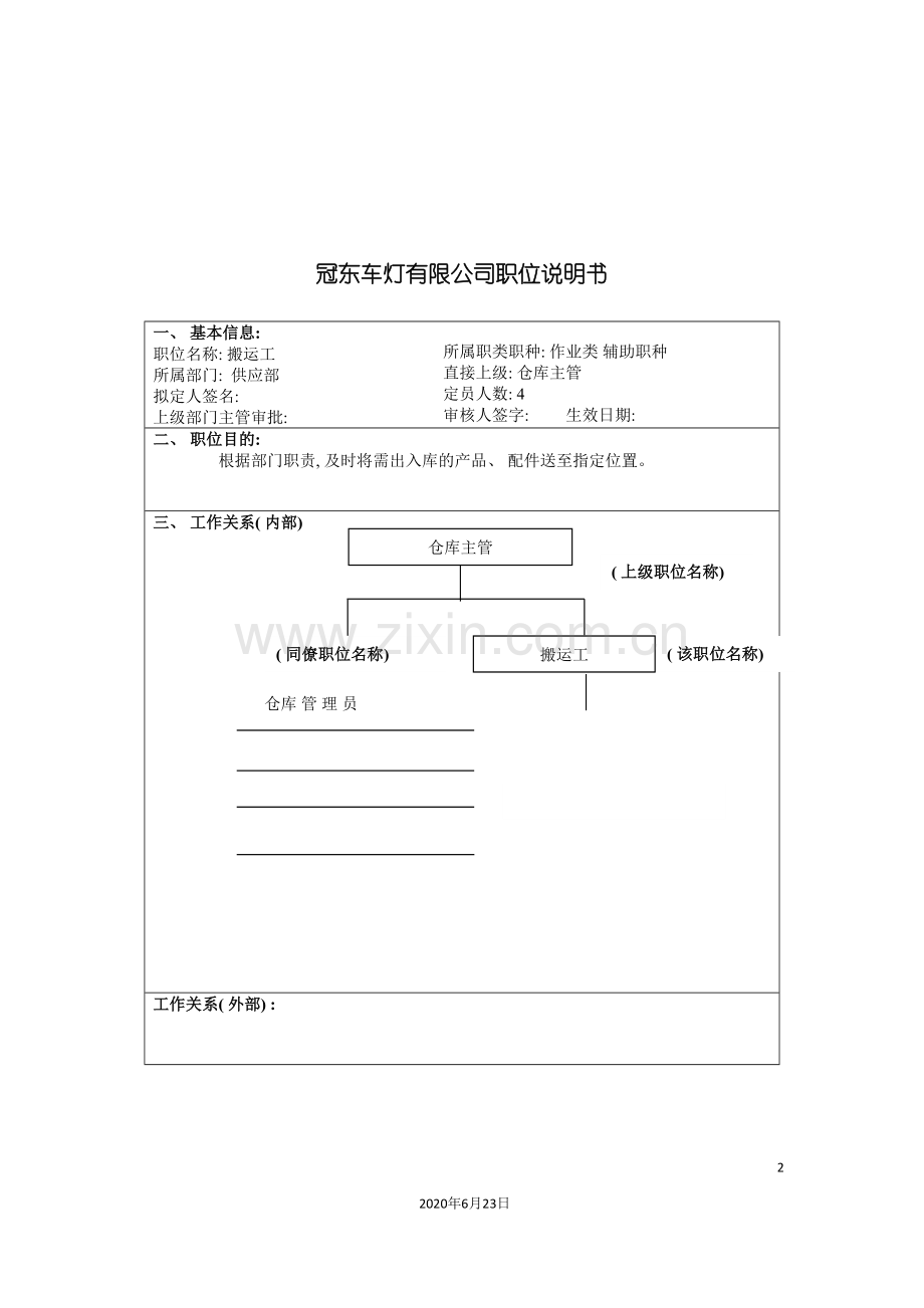 冠东车灯公司供应部搬运工职位说明书.doc_第2页