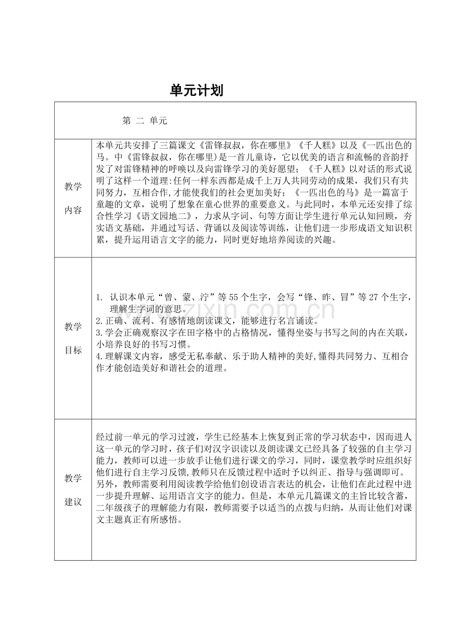 人教版文档-一、二单元计划.doc_第2页