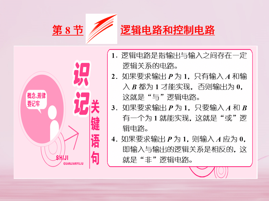 高中物理第二章直流电路第8节逻辑电路和控制电路讲义教科版.ppt_第1页