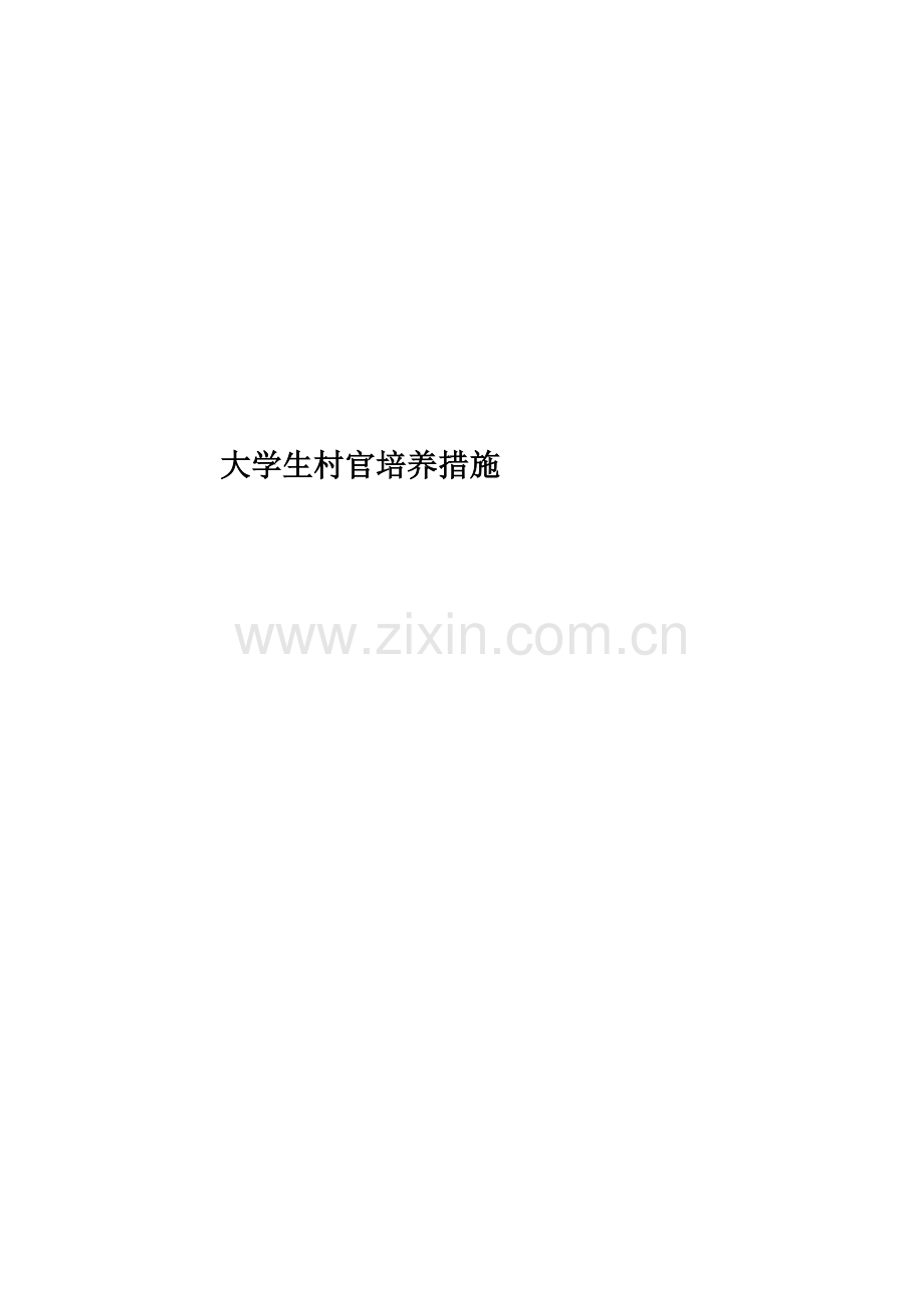 大学生村官培养措施.doc_第1页