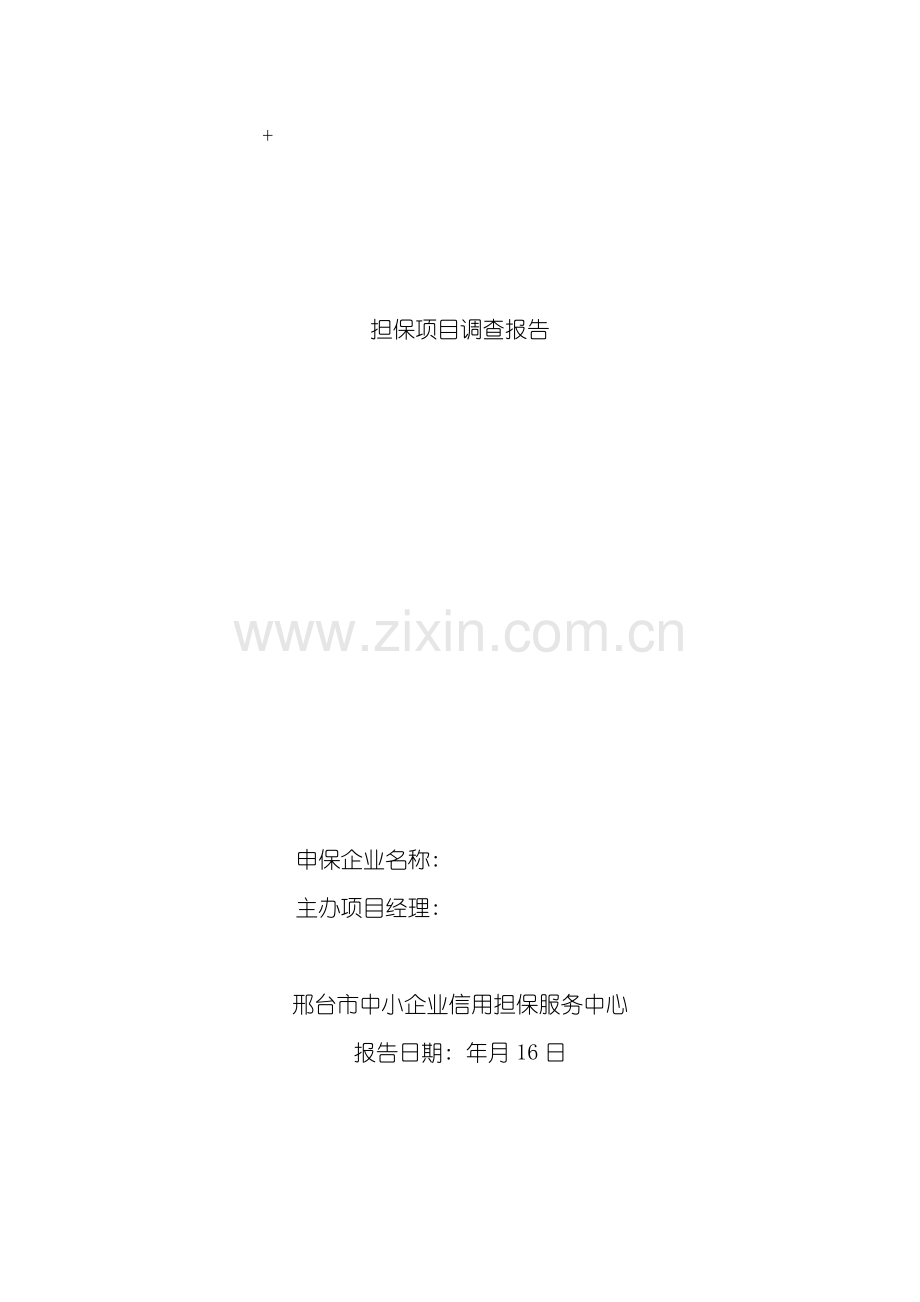 担保业务调查报告表格式样本.doc_第1页