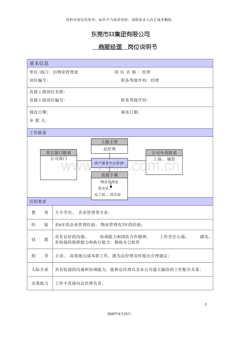 商场商服经理职位说明书.doc_第2页