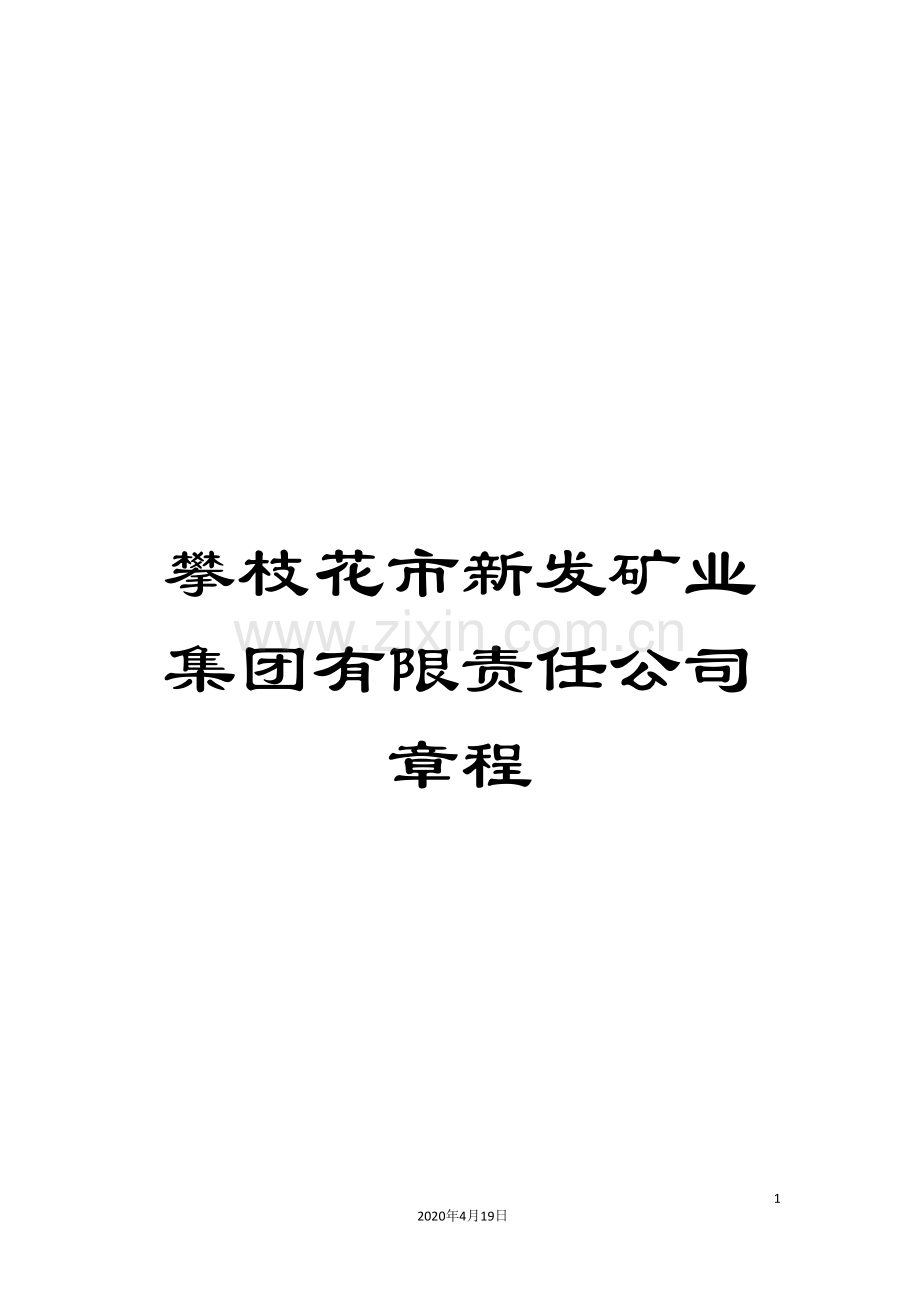 攀枝花市新发矿业集团有限责任公司章程.doc_第1页